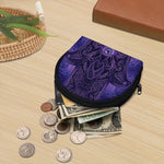 Purple Hamsa Hand Print Coin Purse