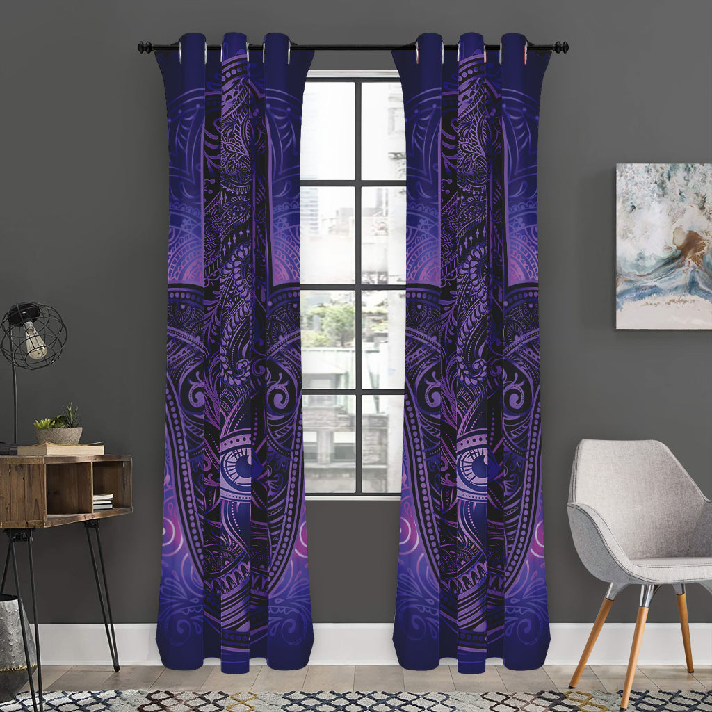 Purple Hamsa Hand Print Curtain