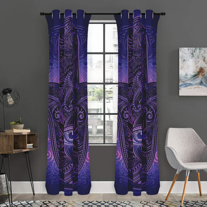Purple Hamsa Hand Print Curtain