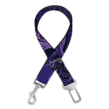 Purple Hamsa Hand Print Dog Seat Belt