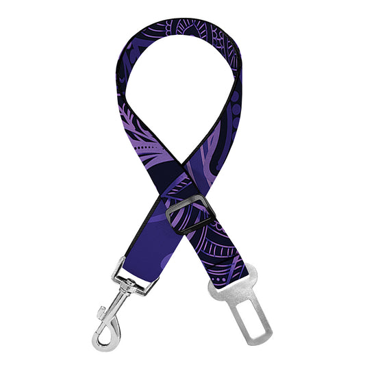 Purple Hamsa Hand Print Dog Seat Belt