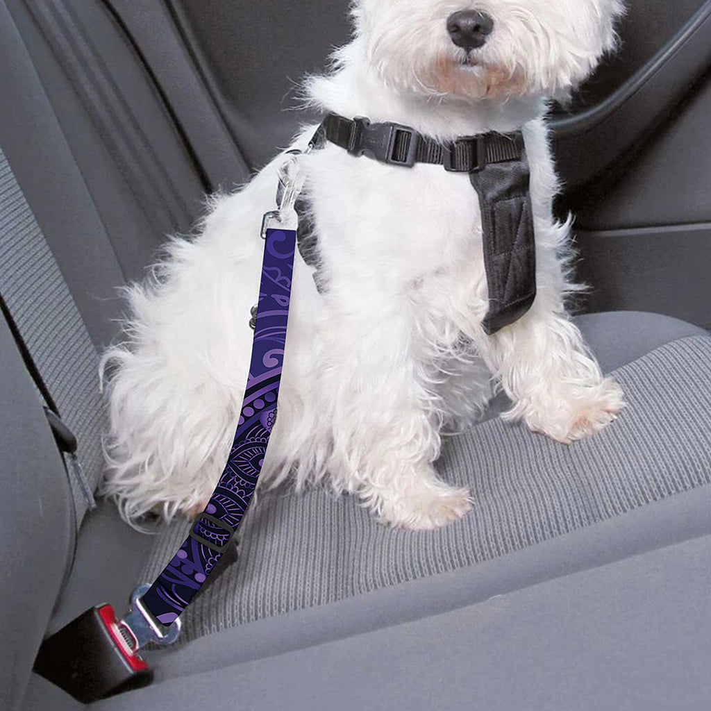 Purple Hamsa Hand Print Dog Seat Belt