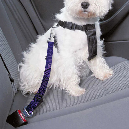 Purple Hamsa Hand Print Dog Seat Belt