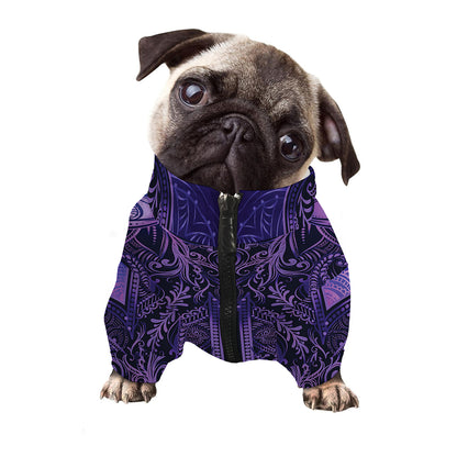 Purple Hamsa Hand Print Dog Zip Up Jacket