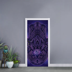 Purple Hamsa Hand Print Door Sticker