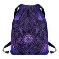 Purple Hamsa Hand Print Drawstring Backpack