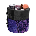 Purple Hamsa Hand Print Drawstring Makeup Bag