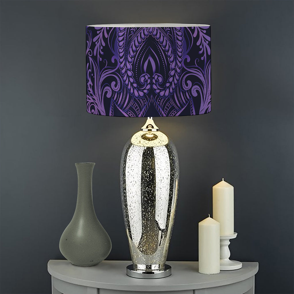Purple Hamsa Hand Print Drum Lamp Shade
