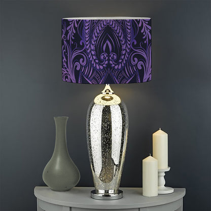 Purple Hamsa Hand Print Drum Lamp Shade