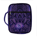 Purple Hamsa Hand Print Front Pocket Bible Bag