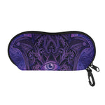 Purple Hamsa Hand Print Glasses Case