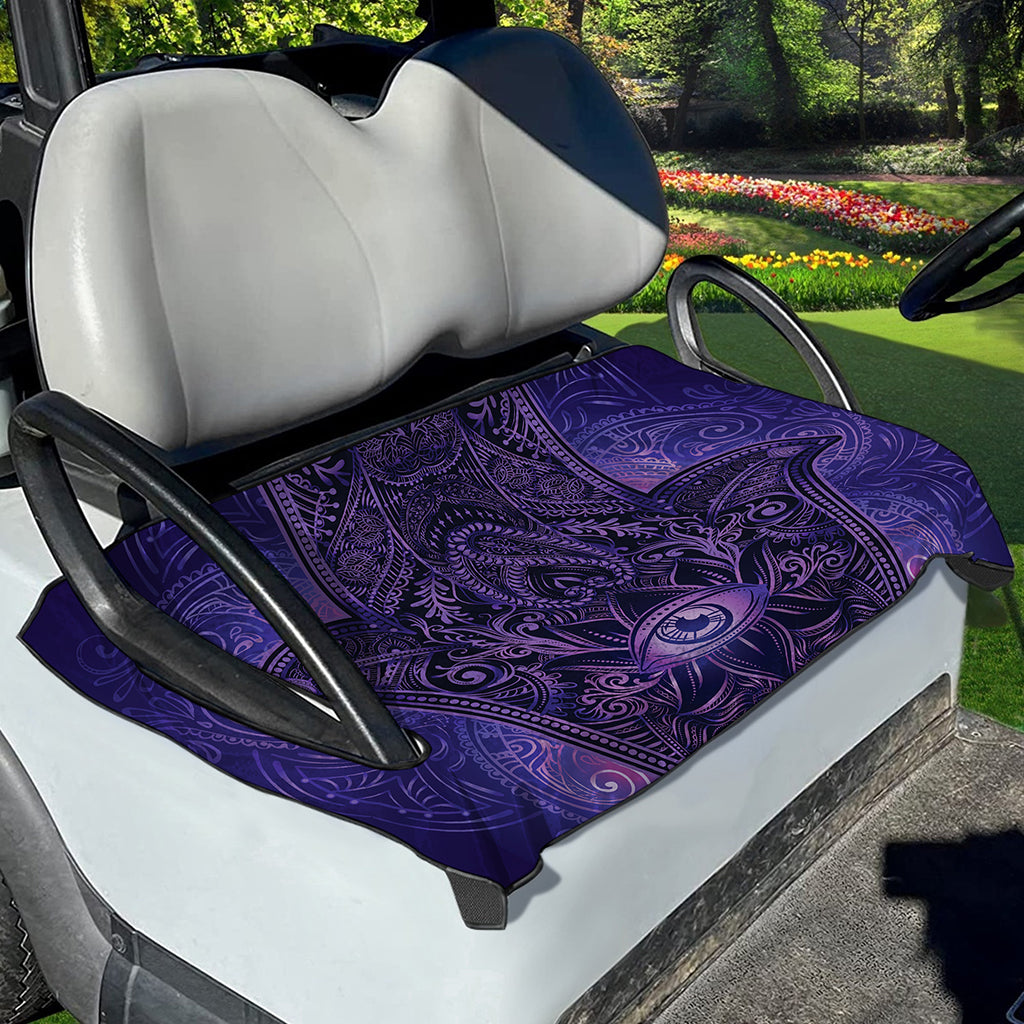 Purple Hamsa Hand Print Golf Cart Seat Cover