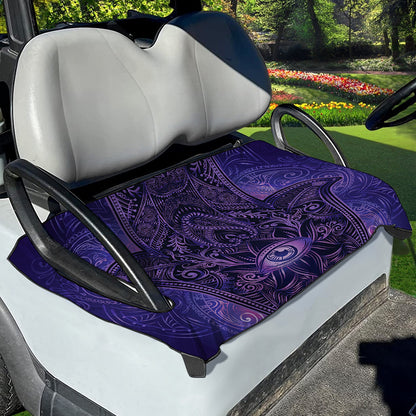 Purple Hamsa Hand Print Golf Cart Seat Cover