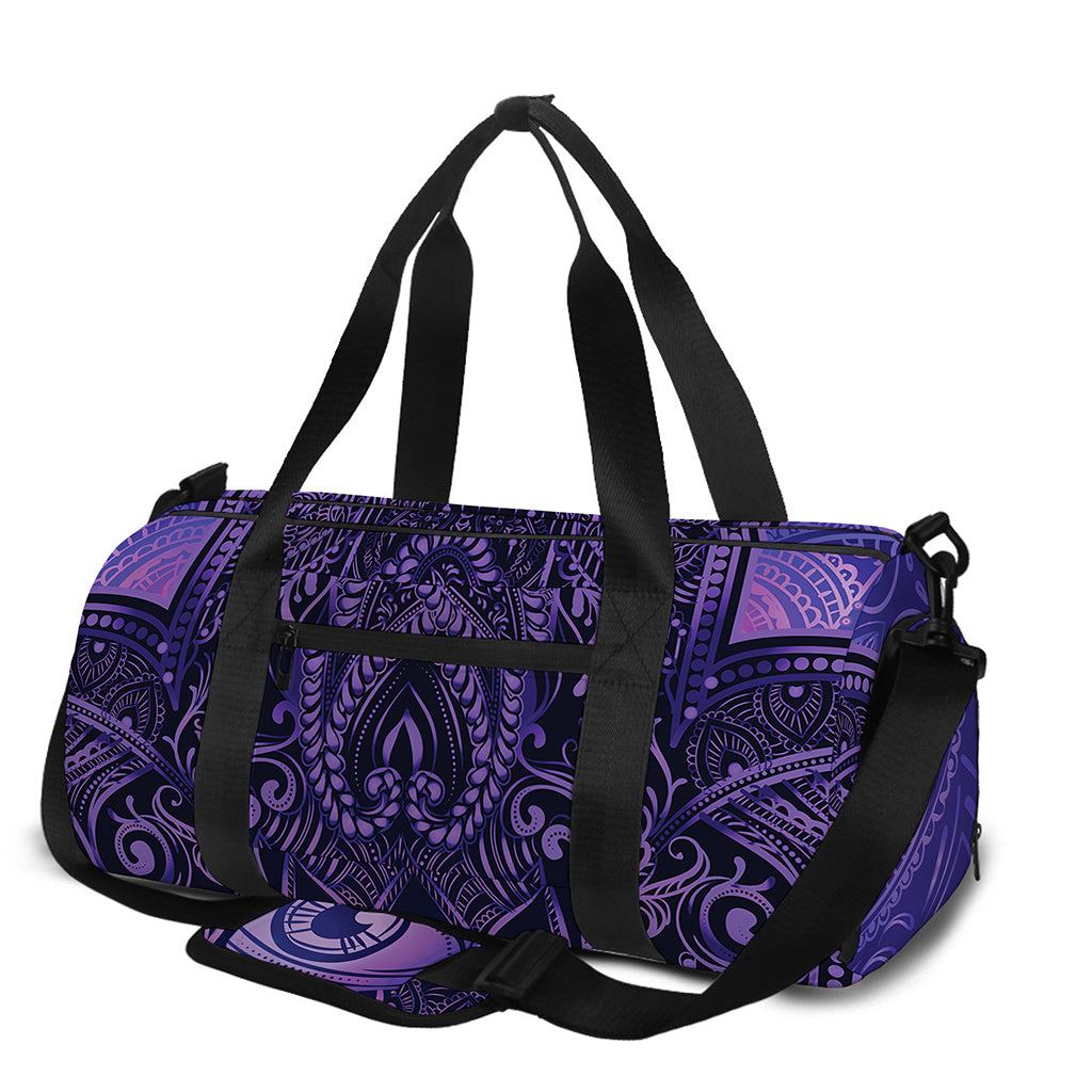 Purple Hamsa Hand Print Gym Bag