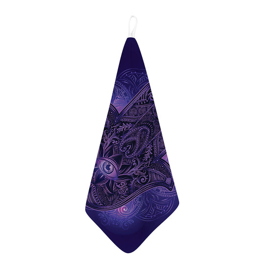 Purple Hamsa Hand Print Hand Towel