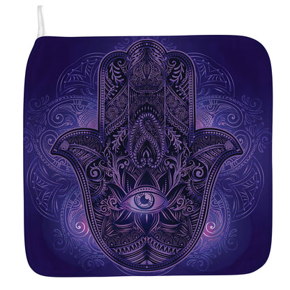 Purple Hamsa Hand Print Hand Towel