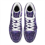 Purple Hamsa Hand Print High Top Leather Sneakers