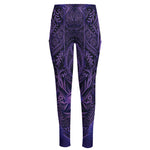 Purple Hamsa Hand Print High-Waisted Pocket Leggings