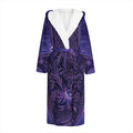 Purple Hamsa Hand Print Hooded Bathrobe
