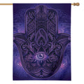 Purple Hamsa Hand Print House Flag