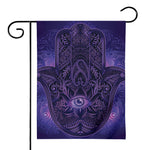 Purple Hamsa Hand Print House Flag