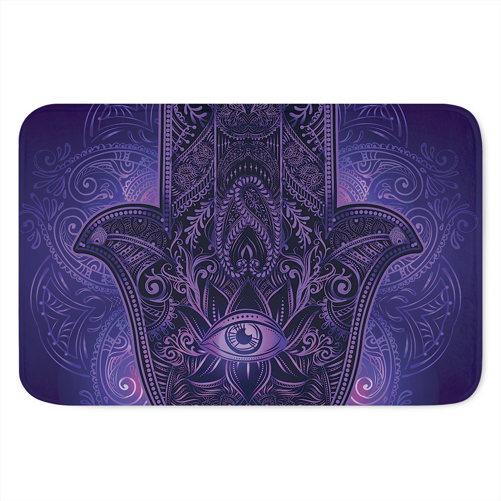 Purple Hamsa Hand Print Indoor Door Mat