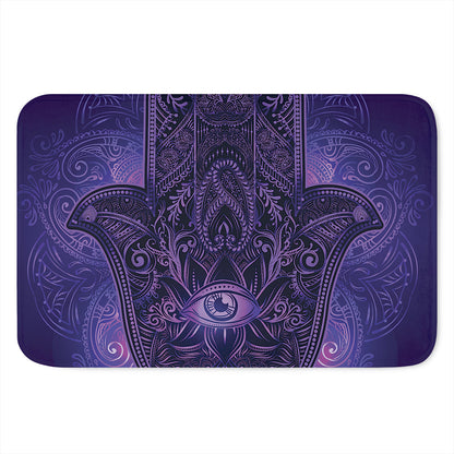 Purple Hamsa Hand Print Indoor Door Mat