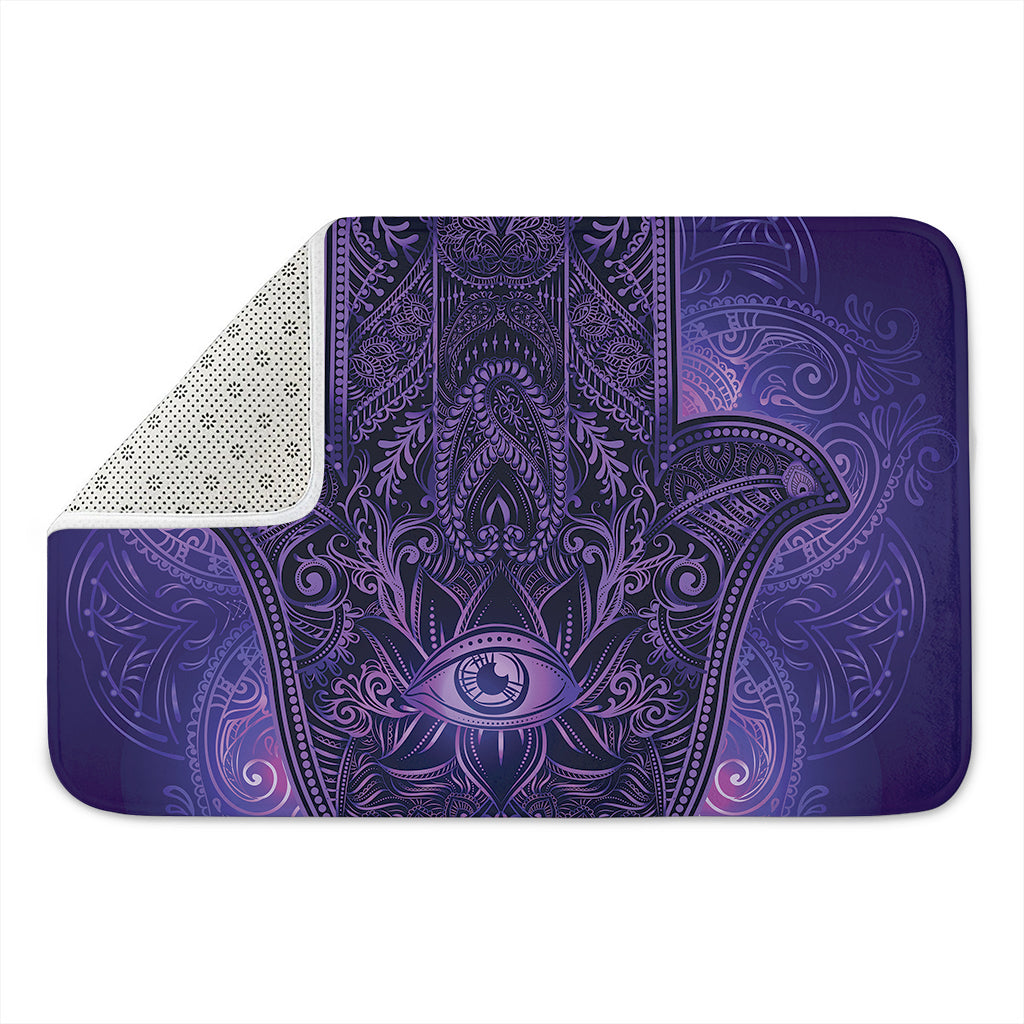 Purple Hamsa Hand Print Indoor Door Mat
