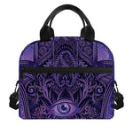 Purple Hamsa Hand Print Insulated Lunch Bag