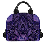 Purple Hamsa Hand Print Insulated Lunch Bag