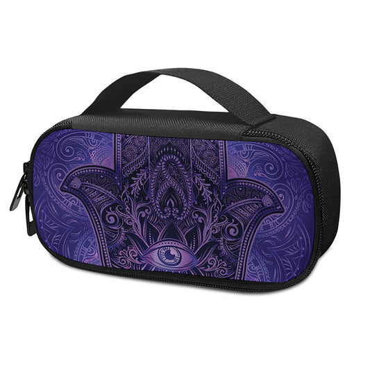 Purple Hamsa Hand Print Insulin Cooler Travel Case