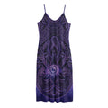 Purple Hamsa Hand Print Jersey Midi Cami Dress