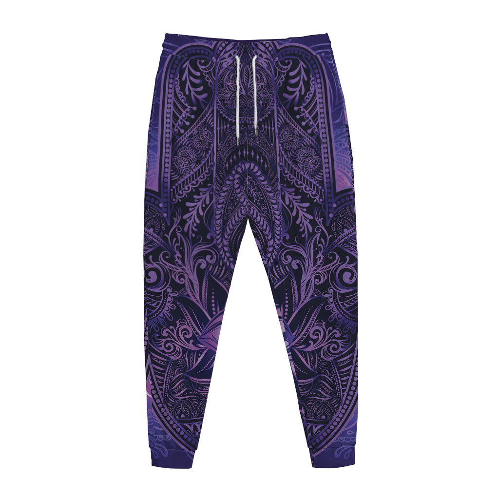Purple Hamsa Hand Print Jogger Pants
