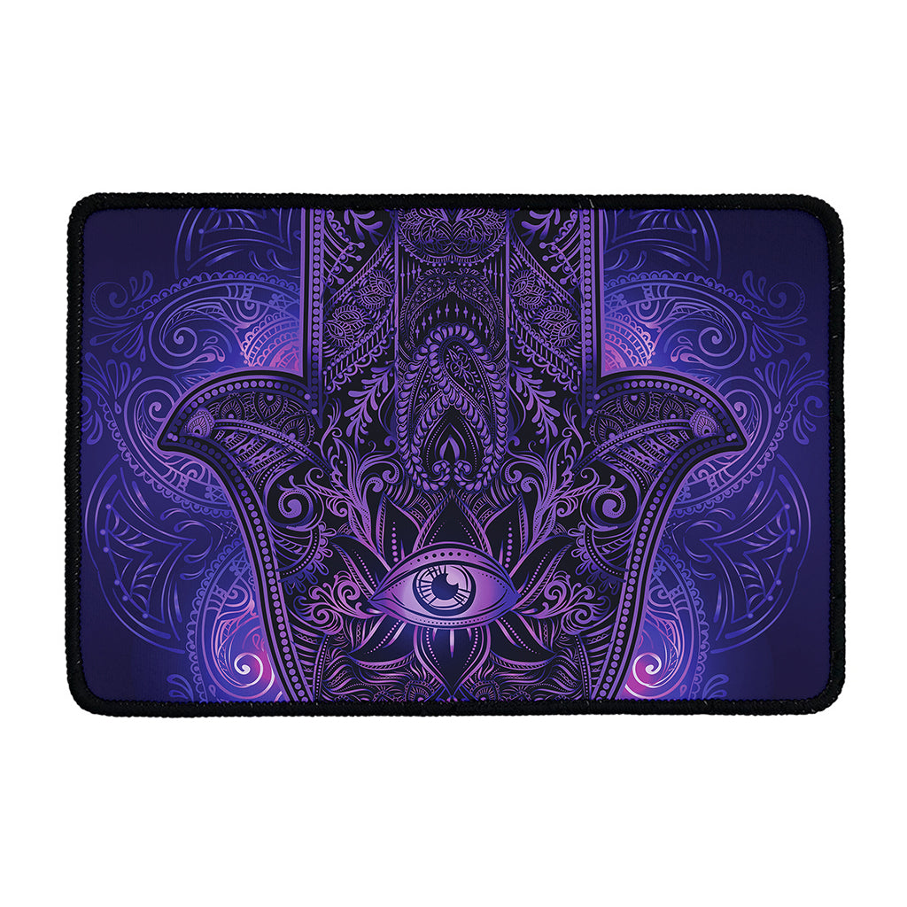 Purple Hamsa Hand Print Kitchen Mat