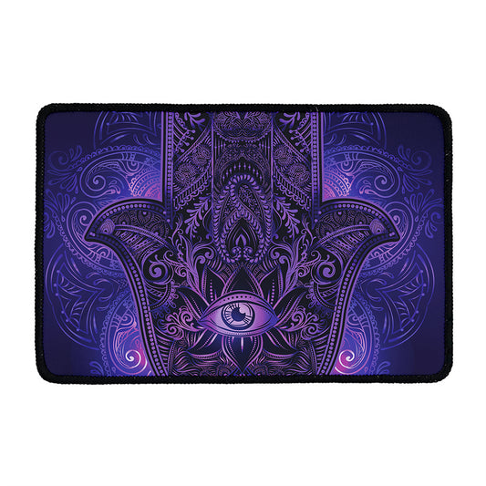 Purple Hamsa Hand Print Kitchen Mat