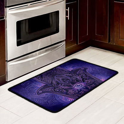 Purple Hamsa Hand Print Kitchen Mat