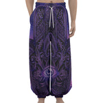 Purple Hamsa Hand Print Lantern Pants