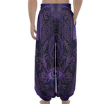 Purple Hamsa Hand Print Lantern Pants