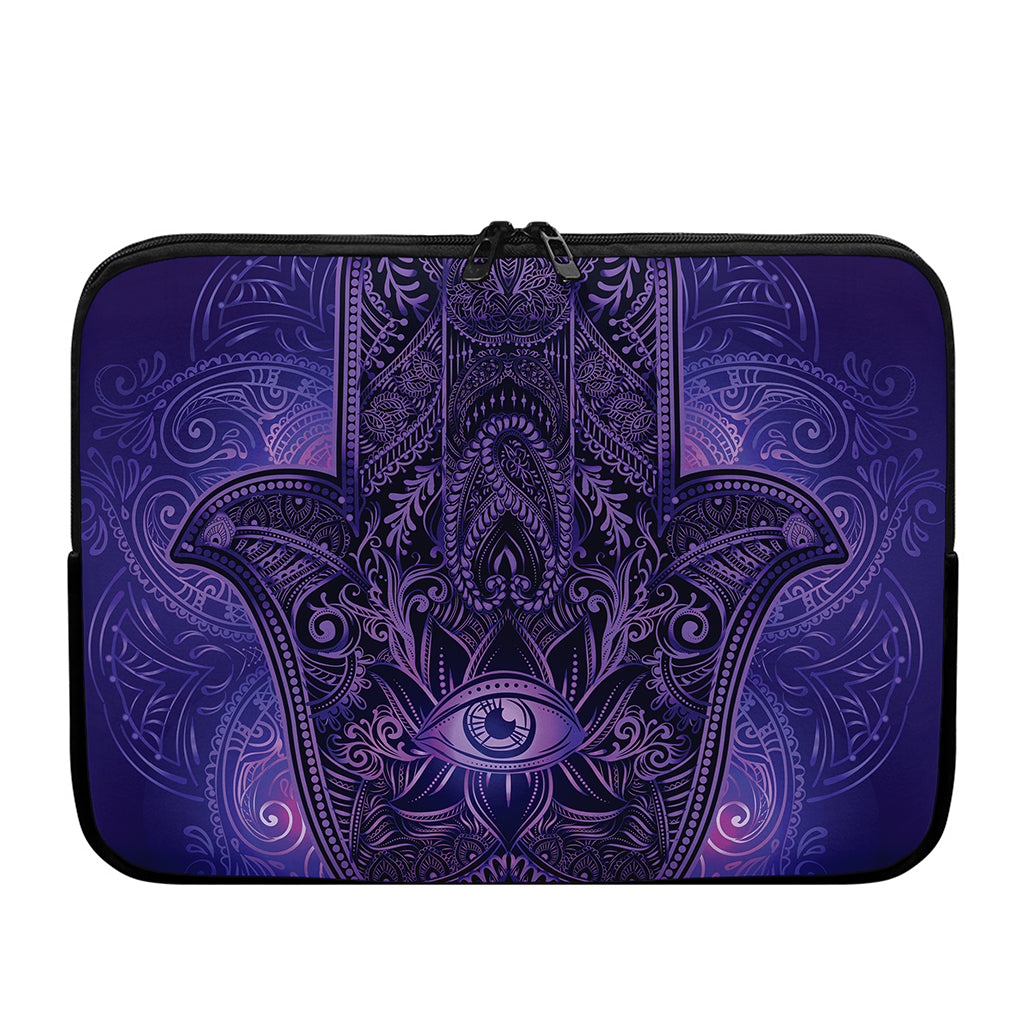 Purple Hamsa Hand Print Laptop Sleeve