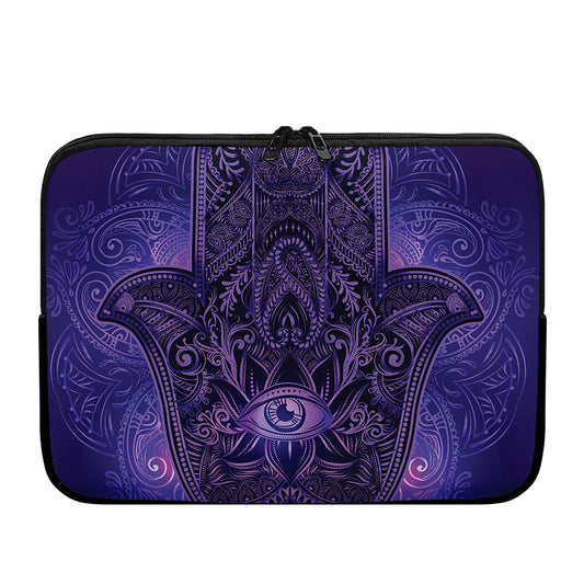 Purple Hamsa Hand Print Laptop Sleeve