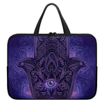 Purple Hamsa Hand Print Laptop Sleeve With Handle
