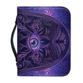 Purple Hamsa Hand Print Leather Bible Cover
