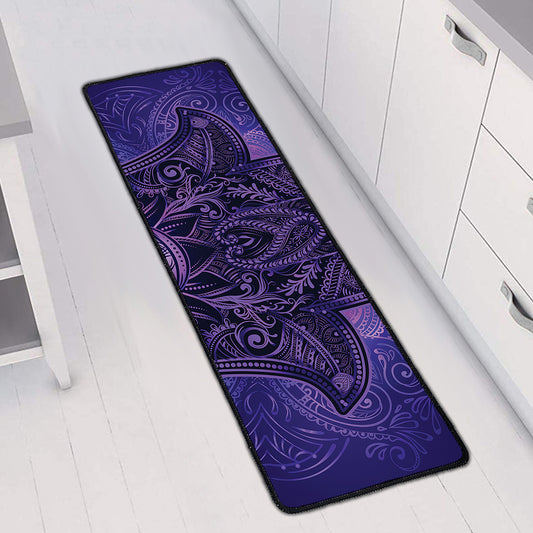 Purple Hamsa Hand Print Long Kitchen Mat