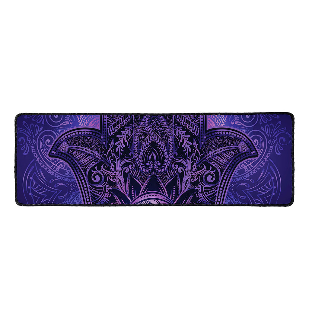 Purple Hamsa Hand Print Long Kitchen Mat