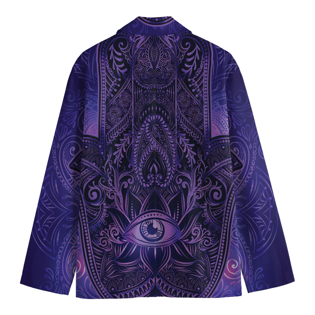 Purple Hamsa Hand Print Men's Blazer