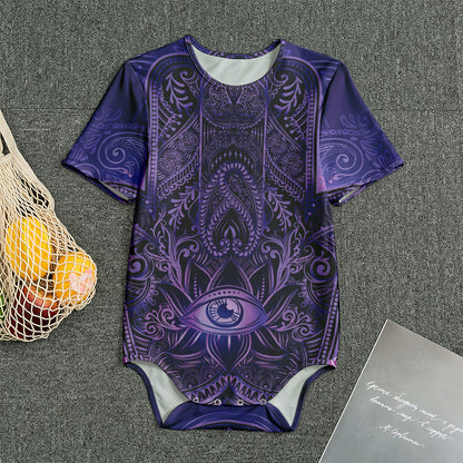 Purple Hamsa Hand Print Men's Bodysuit