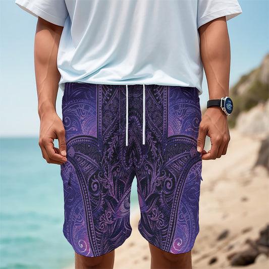 Purple Hamsa Hand Print Men's Cargo Shorts