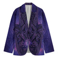 Purple Hamsa Hand Print Men's Cotton Blazer