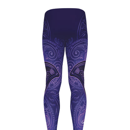 Purple Hamsa Hand Print Men's leggings