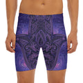 Purple Hamsa Hand Print Men's Long Boxer Briefs